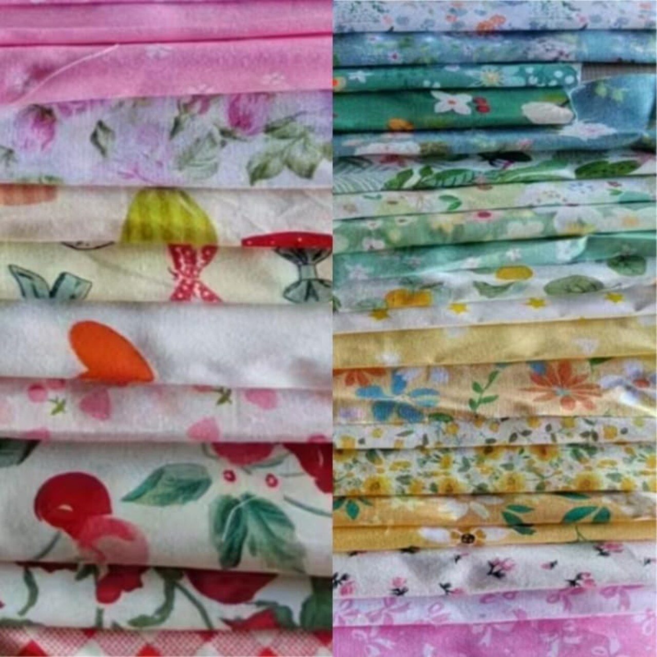 50Pcs 9.84" x 9.84"(25 * 25CM) Cotton Fabric DIY Making Supplies Quilting